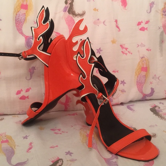 High heels flame /orange 6M - Picture 2 of 5